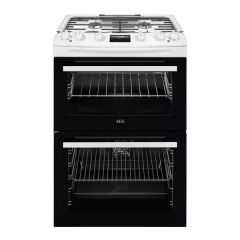 AEG CKX6540ACW Dual Fuel Cooker with Double Oven - White - Ex-Display