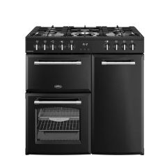 Belling Farmhouse 90DF 90cm Dual Fuel Range Cooker - Black - Ex-Display