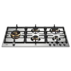 Bertazzoni P905LPROX Pro Series 90cm Gas Hob with Left Wok Burner Stainless Steel