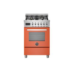 Bertazzoni PRO64L1EART Professional 60cm Range Cooker Single Oven Dual Fuel Gloss Orange