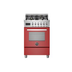 Bertazzoni PRO64L1EROT Professional 60cm Range Cooker Single Oven Dual Fuel Gloss Red
