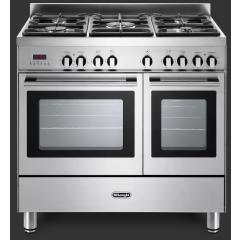 Delonghi DTR 906-DF -1 Professional 90cm (Dual Fuel) Double Cavity Range Cooker - STAINLESS STEEL