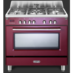 Delonghi DVRS 916-DF/BU Vintage 90Cm (Dual Fuel) Single Cavity Range Cooker - Burgundy