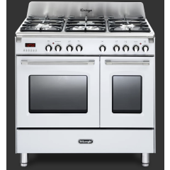 Delonghi DVTR 906-DF/WH Vintage 90cm (Dual Fuel) Double Cavity Range Cooker - WHITE