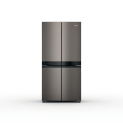 Hotpoint Total No Frost HQ9 U2BL G Side-by-Side Fridge Freezer - Black/Inox