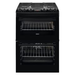 ZANUSSI ZCK66350BA 60 cm Dual Fuel Cooker - Black - Graded