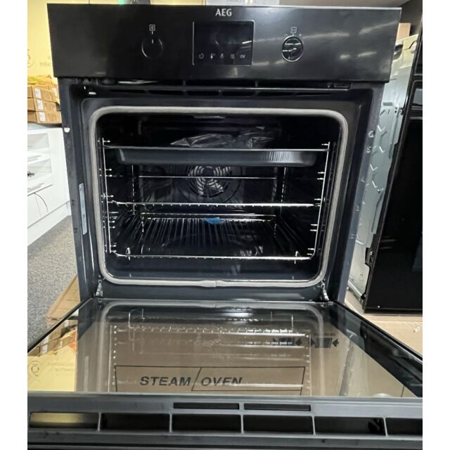 AEG SteamBake BPK355061B Electric Pyrolytic Oven - Black - EX-Display
