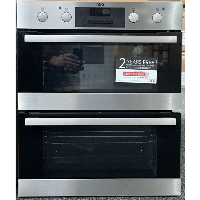 AEG SurroundCook DUB331110M Electric Built-under Double Oven - Stainless Steel - Ex-Display