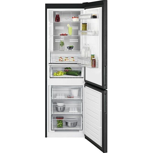 AEG RCB732E3MB 7000 Ultrafresh Total No Frost Fridge Freezer - Black / Stainless Steel