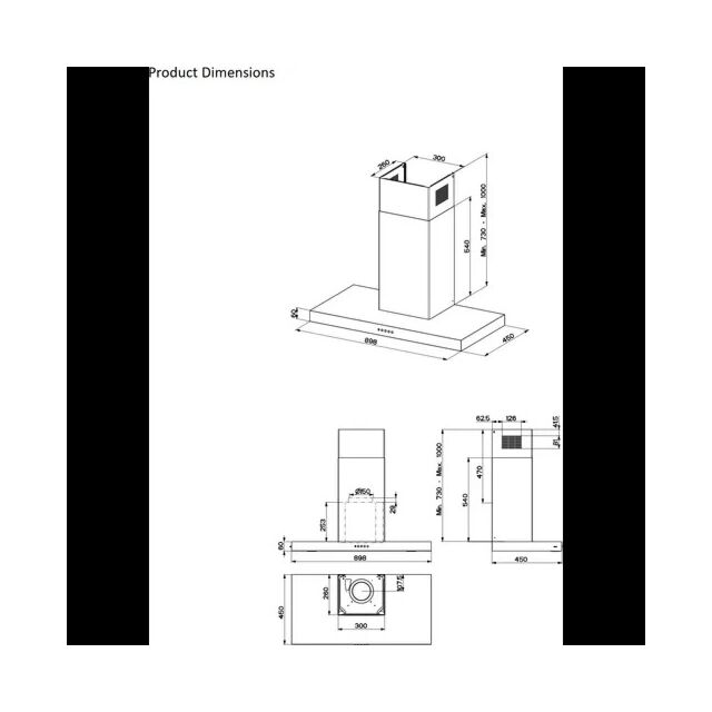 Belling BEL COOKCENTRE90CHIM STA 90cm Chimney Cooker Hood - Stainless Steel