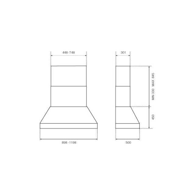 Bertazzoni KPH90MASXT Master Style Large Chimney Premium Cooker Hood 90cm Stainless