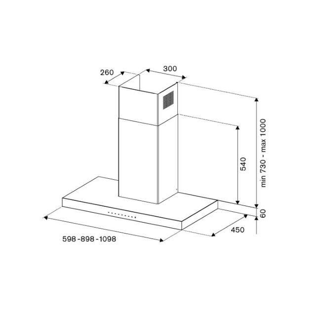 Bertazzoni KT90P1XV Master T-Shaped Hood 90cm Wall Mounted Stainless Steel