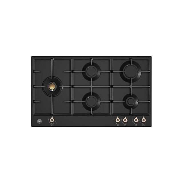 Bertazzoni P905LPRONE Pro Series 90cm Gas Hob with Left Wok Burner Matt black