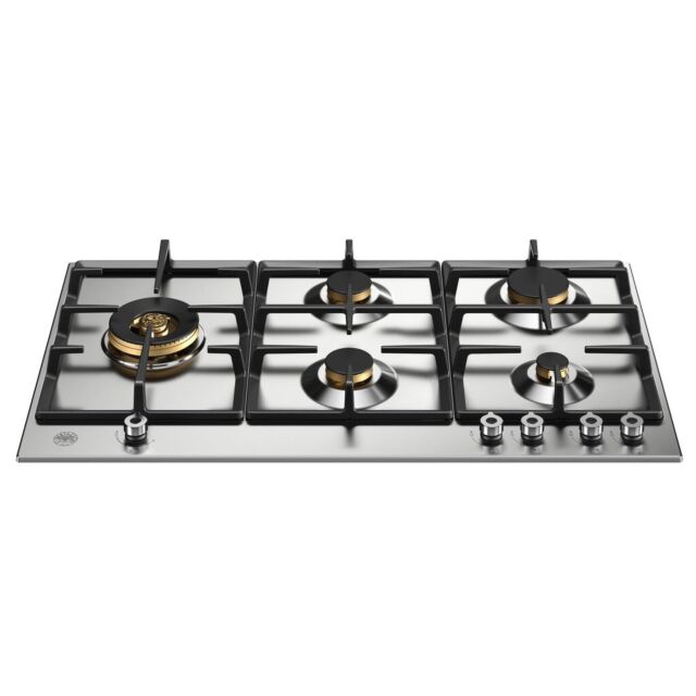 Bertazzoni P905LPROX Pro Series 90cm Gas Hob with Left Wok Burner Stainless Steel