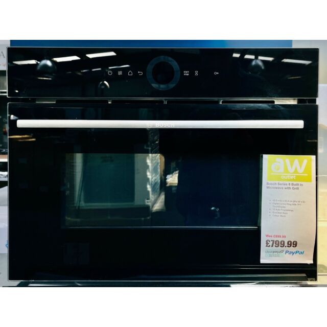 Bosch CEG732XB1B Series 8 Built-In Microwave with Grill - Black - GRADED