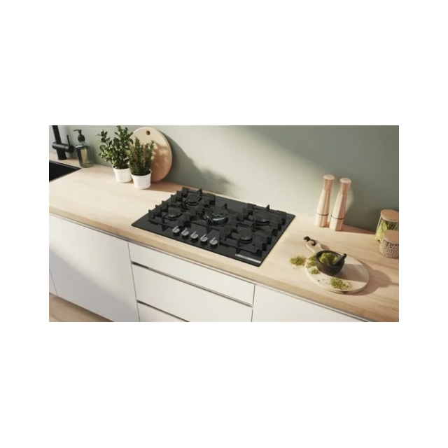 Bosch PPQ7A6I40 75cm Integrated 5 Burner Gas Hob - Black
