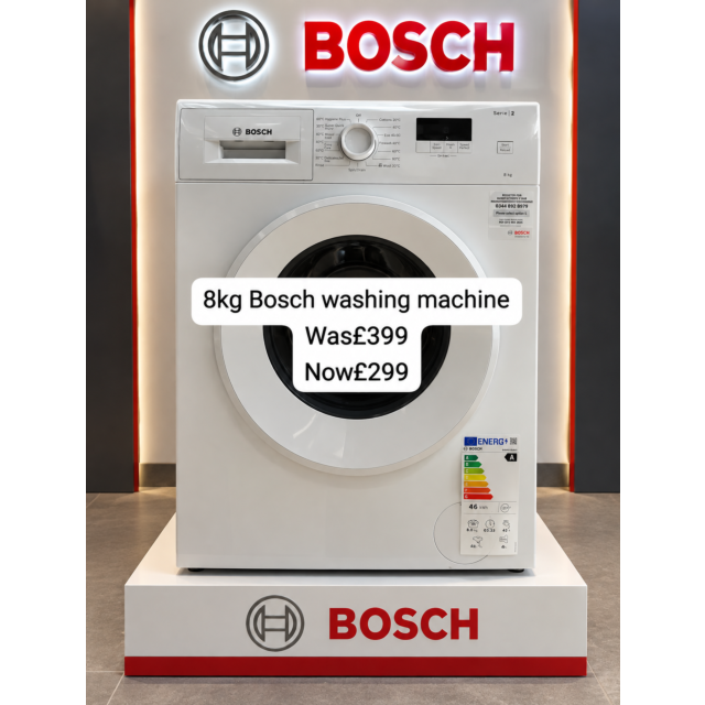 BOSCH Series 2 WGE03408GB 8 kg 1400 Spin Washing Machine - White- Box GRADED