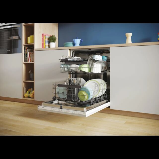 CANDY CI 4C7L0W-80 Full-size Fully Integrated Dishwasher - 14 place settings