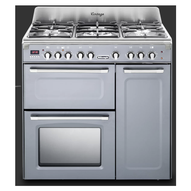 Delonghi D3VR 908-DF/SLATE Vintage 90cm (Dual Fuel) Triple Cavity Range Cooker - SLATE GREY