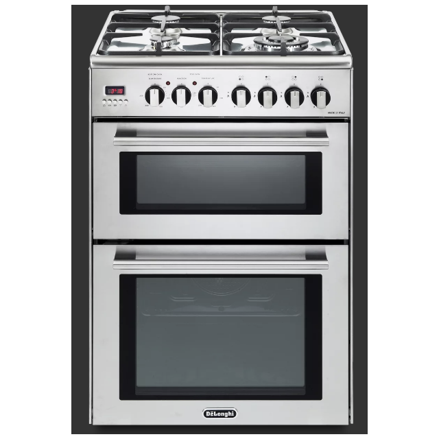 Delonghi DDC 606-DF-1 60Cm Freestanding (Dual Fuel) Double Cavity Cooker - Stainless Steel