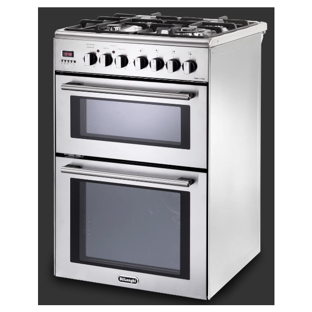 Delonghi DDC 606-DF-1 60Cm Freestanding (Dual Fuel) Double Cavity Cooker - Stainless Steel