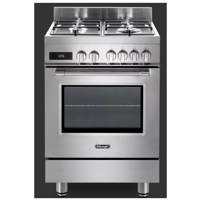 Delonghi DSC 626-MF 60cm Single Cavity Multifunction Dual Fuel Cooker - Stainless Steel