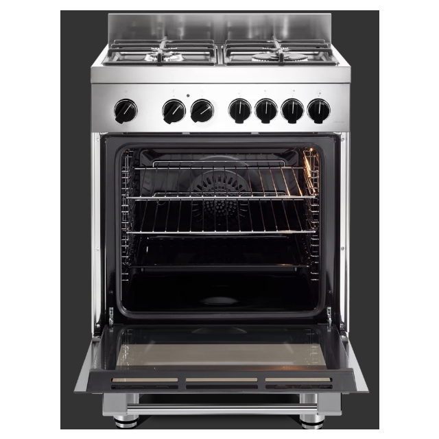 Delonghi DSC 626-MLX-1 60cm Single Cavity Multifunction Dual Fuel Cooker – Bright Steel