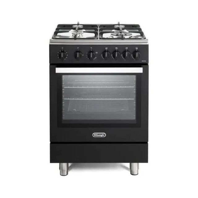 DeLonghi DSC 626G-1 4-Burner 60cm Single Cavity Gas Cooker - Black