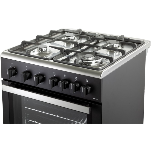 DeLonghi DSC 626G-1 4-Burner 60cm Single Cavity Gas Cooker - Black