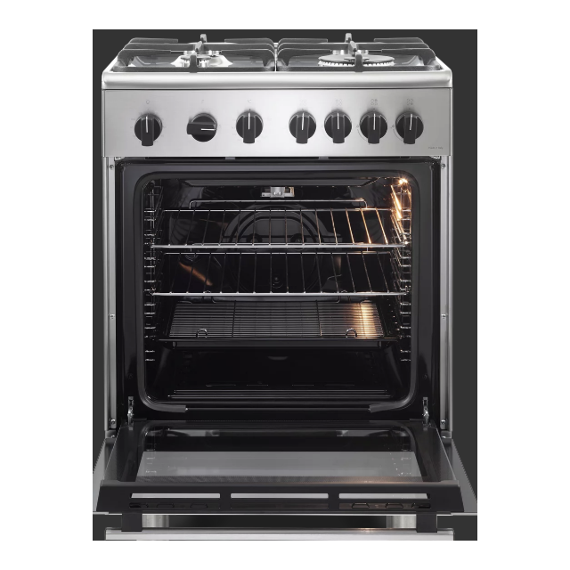 Delonghi Dsc 626G-1 4-Burner 60cm Single Cavity Gas Cooker - Stainless Steel