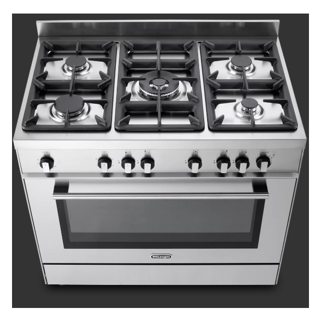 Delonghi Dsr 916-Gs Professional 90Cm Single Cavity Gas Range Cooker - Stainless Steel 