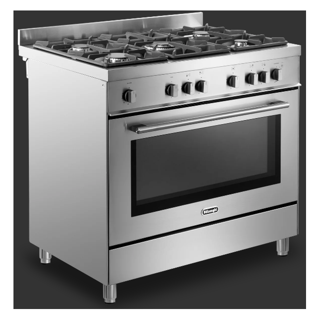 Delonghi Dsr 916-Gs Professional 90Cm Single Cavity Gas Range Cooker - Stainless Steel 