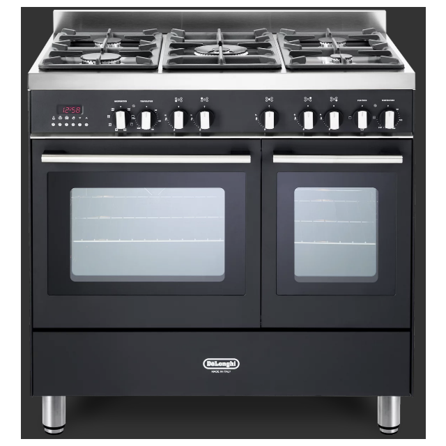 Delonghi DTR 906-DF/AN -1 Professional 90cm (Dual Fuel) Double Cavity Range Cooker - ANTHRACITE