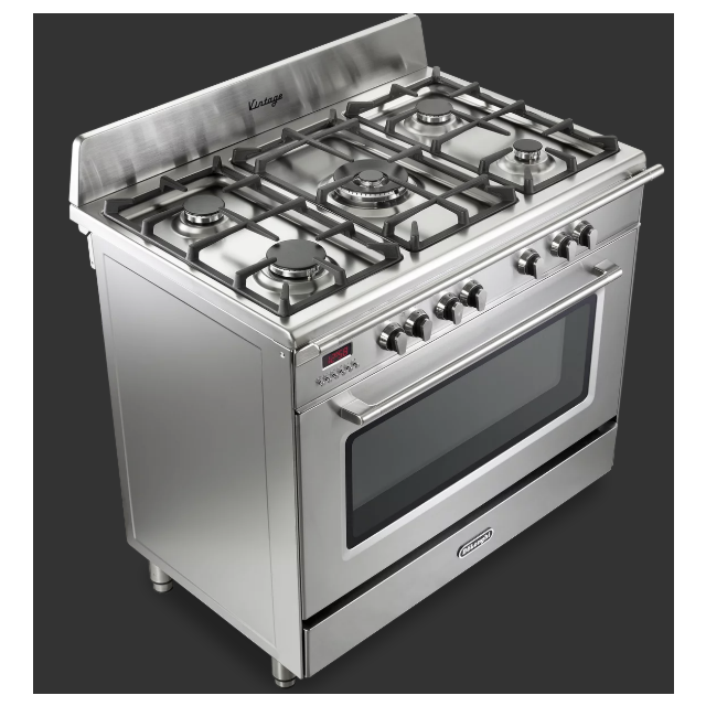 Delonghi DVRS 916-DF/SS Vintage 90cm (Dual Fuel) Single Cavity Range Cooker - Stainless Steel