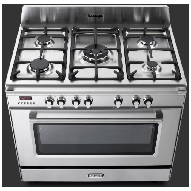 Delonghi DVRS 916-DF/SS Vintage 90cm (Dual Fuel) Single Cavity Range Cooker - Stainless Steel