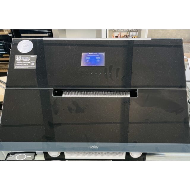 Haier HADG9CS46BWIFI 90cm Angled Glass Cooker Hood in Black - GRADED