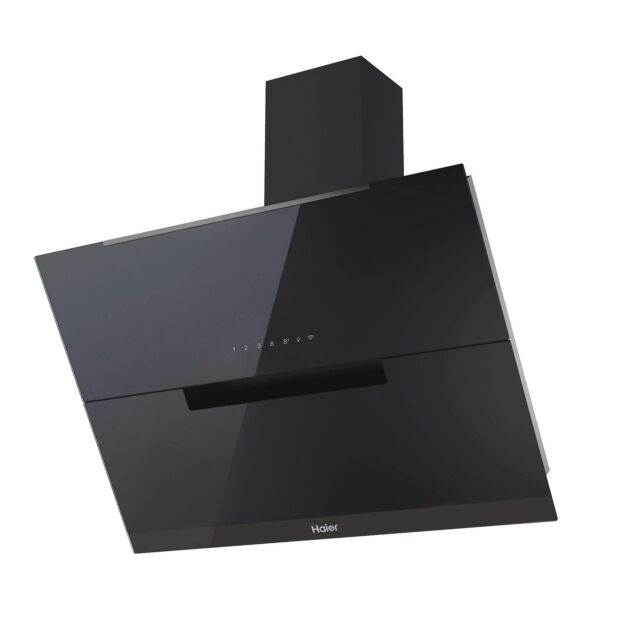 Haier HADG9CS46BWIFI 90cm Angled Glass Cooker Hood in Black - GRADED