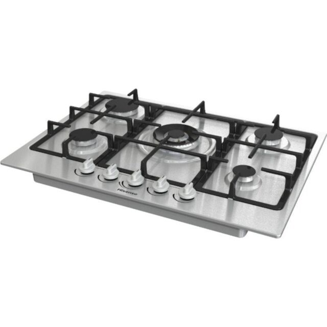 Hisense GM773XF Integrated 71cm 5-Burner gas Hob - Stainless Steel