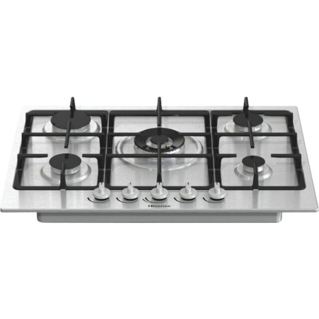 Hisense GM773XF Integrated 71cm 5-Burner gas Hob - Stainless Steel