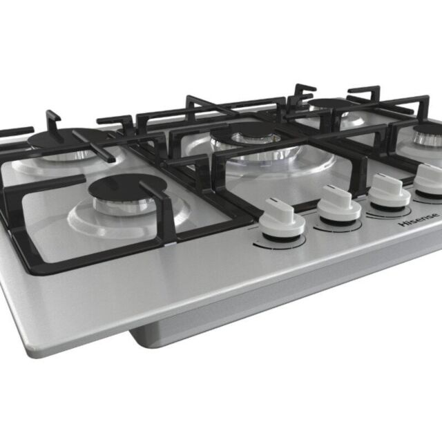 Hisense GM773XF Integrated 71cm 5-Burner gas Hob - Stainless Steel