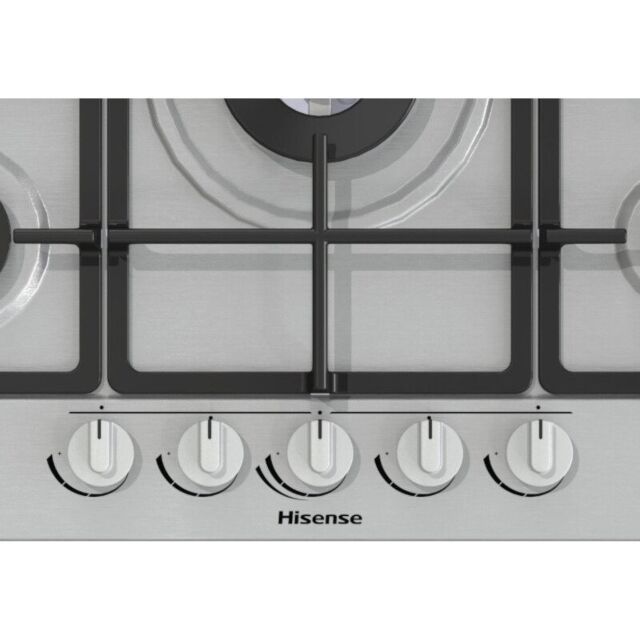 Hisense GM773XF Integrated 71cm 5-Burner gas Hob - Stainless Steel