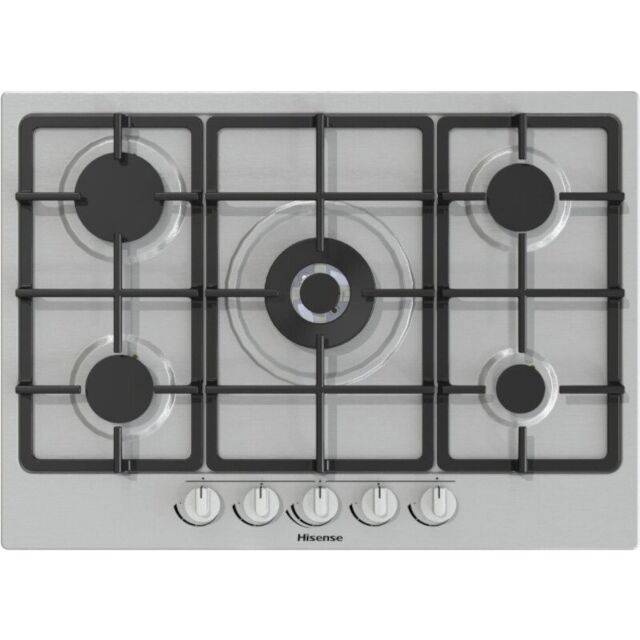Hisense GM773XF Integrated 71cm 5-Burner gas Hob - Stainless Steel
