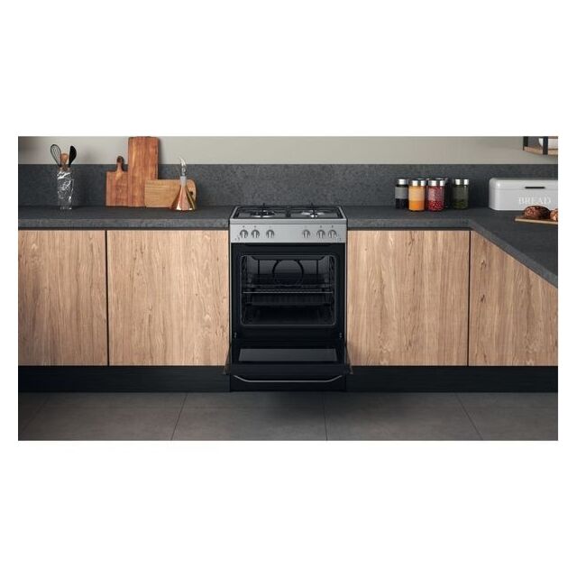 Hotpoint HS67G2PMX/UK Silver Gas Single Cooker