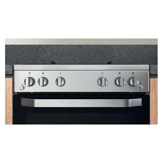 Hotpoint HS67G2PMX/UK Silver Gas Single Cooker