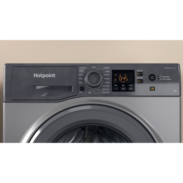 Hotpoint Anti-stain Washing Machine - Graphite - 9kg - 1400rpm - A Rated - NSWF 946 GG UK