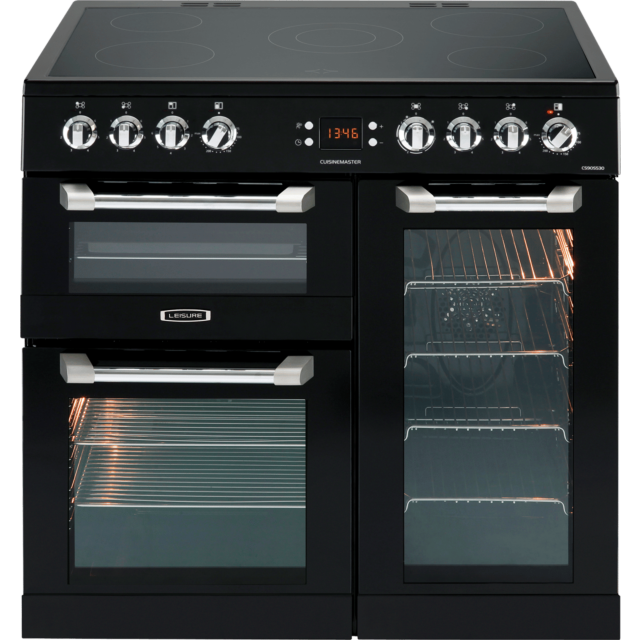 Leisure CS90C530 90cm Electric Ceramic Range Cooker - Black - Graded