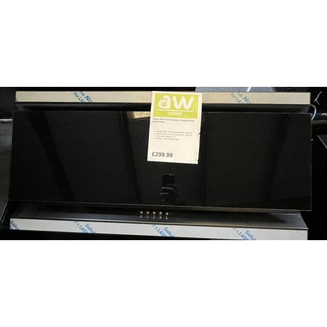 Luxair 90cm Angled Cooker Hood - Black and Stainless Steel - Graded
