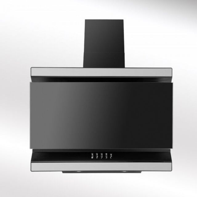 Luxair 90cm Angled Cooker Hood - Black and Stainless Steel - Graded