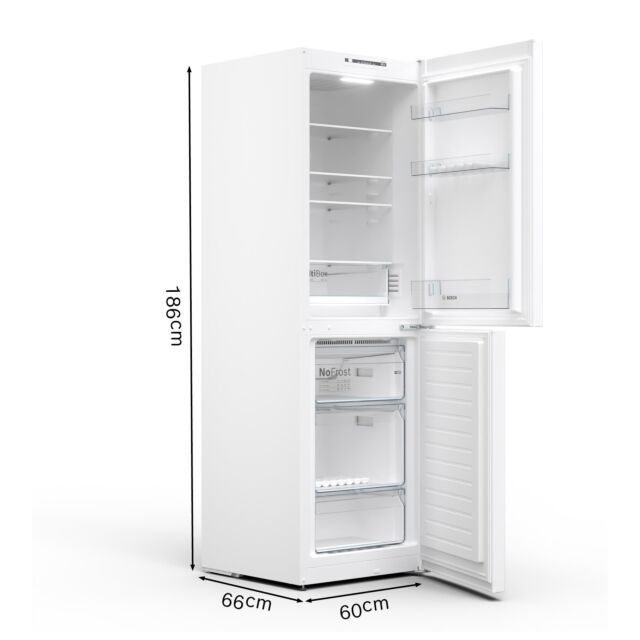 KGN34NWEAG, Free-standing fridge-freezer with freezer at bottom