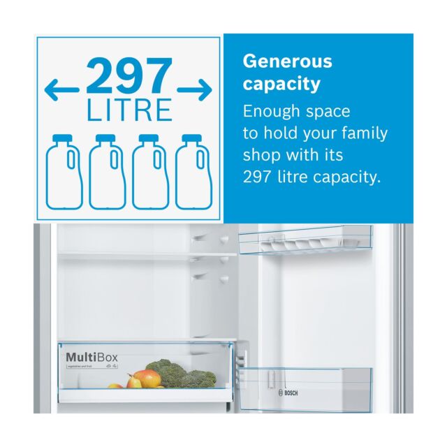 KGN34NWEAG, Free-standing fridge-freezer with freezer at bottom